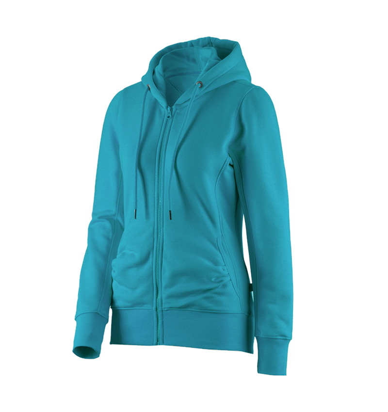 Shirts, Pullover & more: e.s. Hoody sweatjacket poly cotton, ladies' + ocean