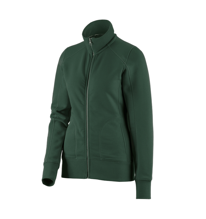 Shirts, Pullover & more: e.s. Sweat jacket poly cotton, ladies' + green