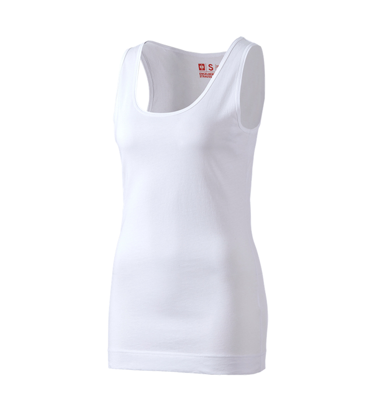 Shirts, Pullover & more: e.s. Long tank cotton, ladies' + white 1