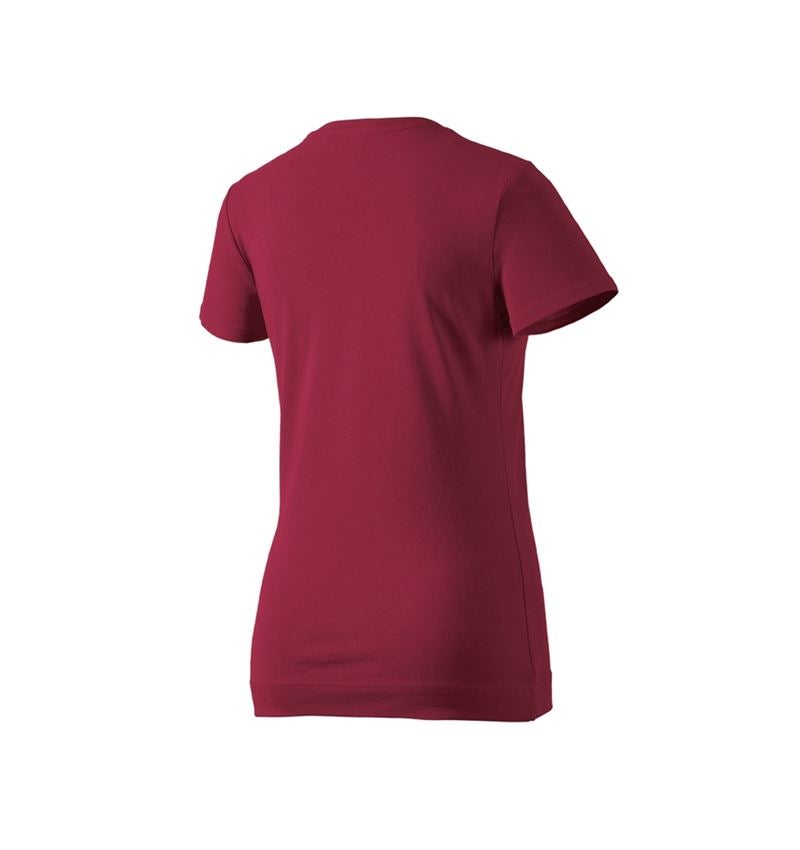 Överdelar: e.s. T-Shirt cotton stretch, dam + bordeaux 4