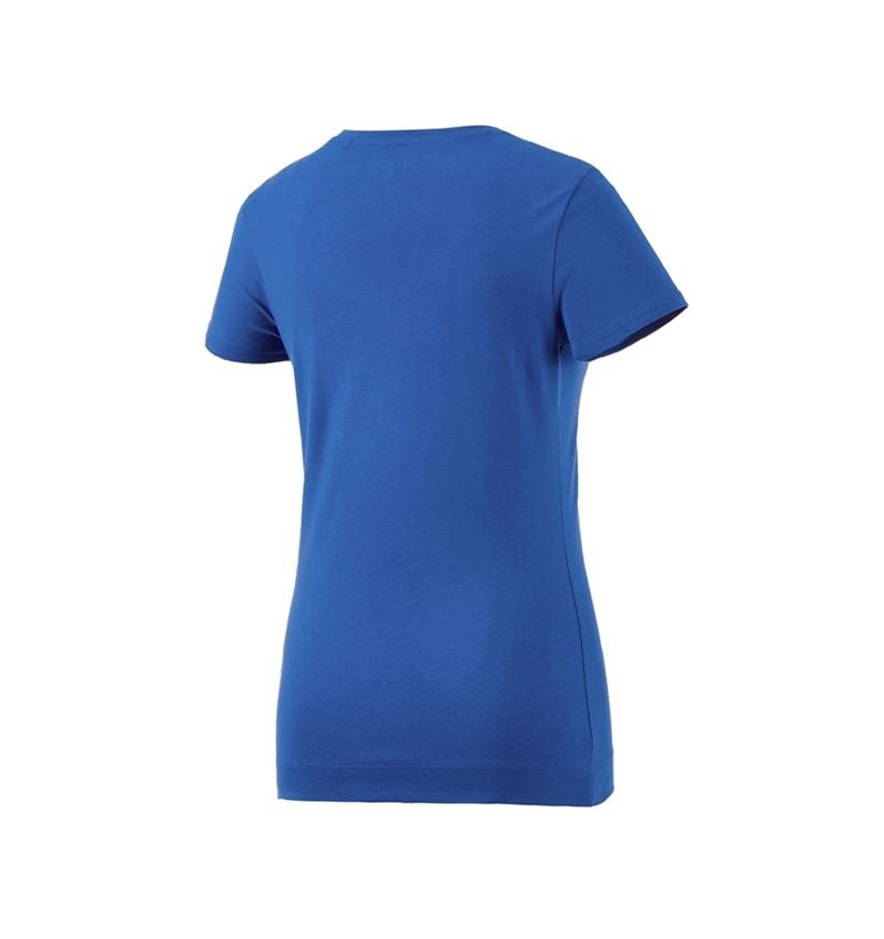 Överdelar: e.s. T-Shirt cotton stretch, dam + gentianablå 4