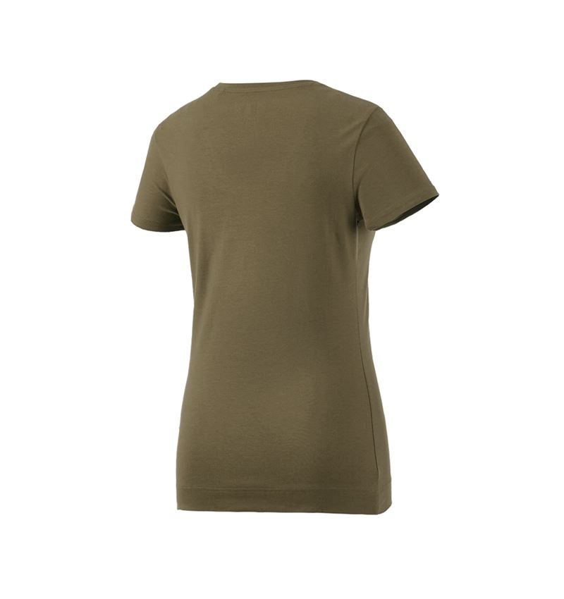 Överdelar: e.s. T-Shirt cotton stretch, dam + slamgrön 4