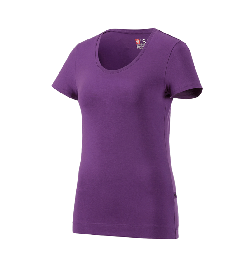 Överdelar: e.s. T-Shirt cotton stretch, dam + violett 2