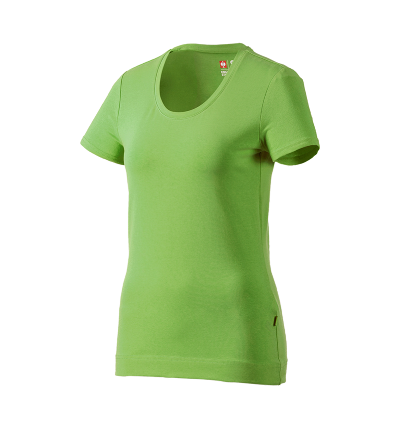 Överdelar: e.s. T-Shirt cotton stretch, dam + sjögrön 2