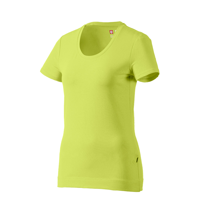 Överdelar: e.s. T-Shirt cotton stretch, dam + majgrön 2