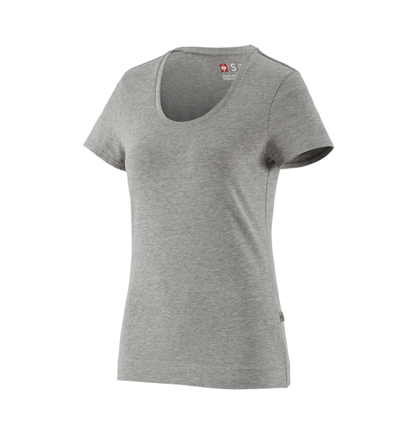 Överdelar: e.s. T-Shirt cotton stretch, dam + gråmelerad 2