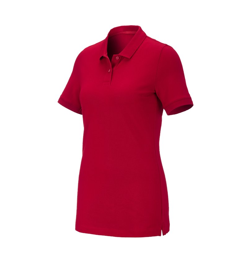 Gardening / Forestry / Farming: e.s. Pique-Polo cotton stretch, ladies' + fiery red 2