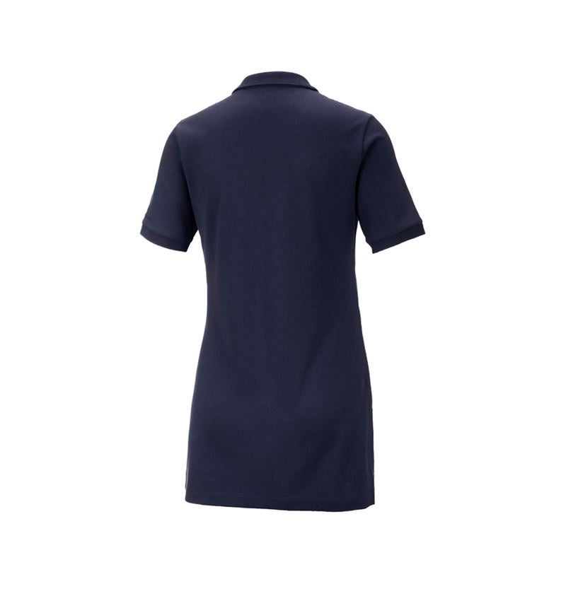 Gardening / Forestry / Farming: e.s. Pique-Polo cotton stretch, ladies', long fit + navy 3