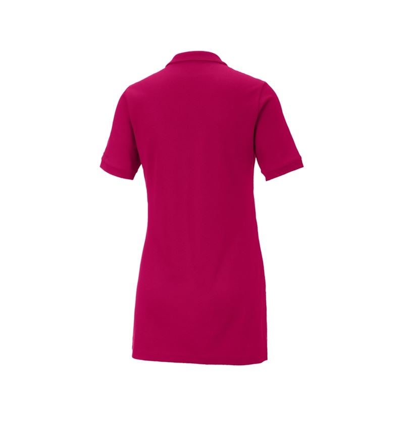 Plumbers / Installers: e.s. Pique-Polo cotton stretch, ladies', long fit + berry 3