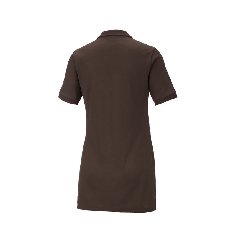 Plumbers / Installers: e.s. Pique-Polo cotton stretch, ladies', long fit + chestnut 3