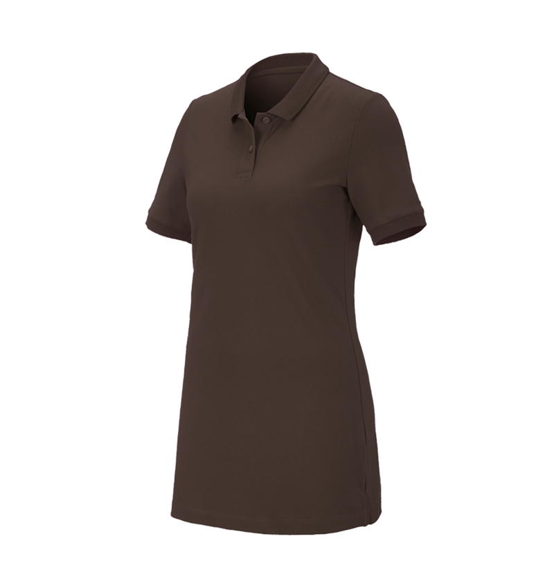 Plumbers / Installers: e.s. Pique-Polo cotton stretch, ladies', long fit + chestnut 2