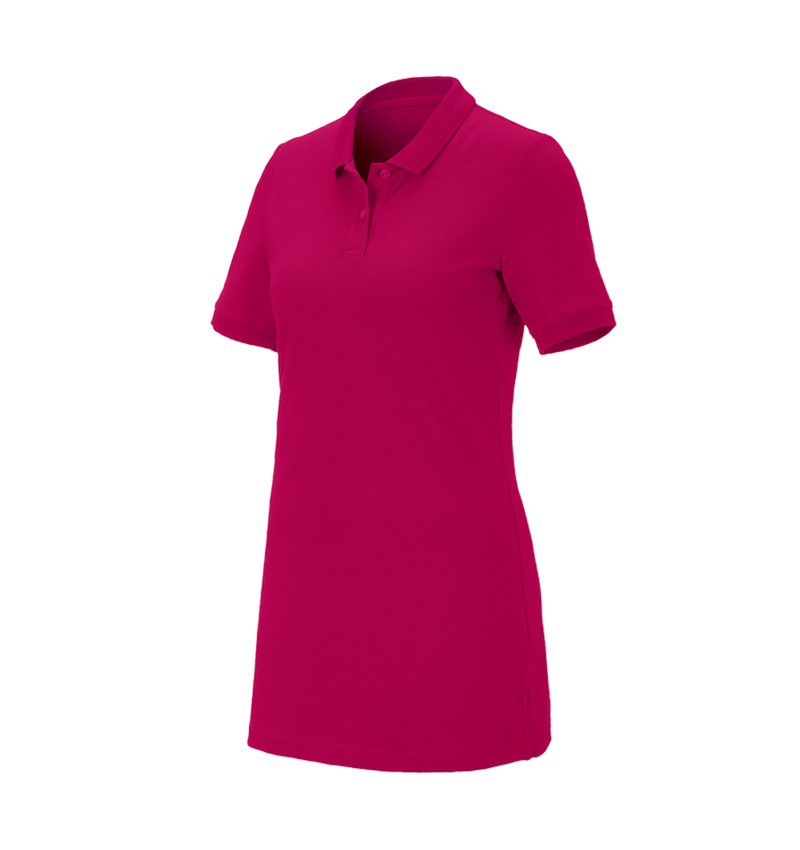 Plumbers / Installers: e.s. Pique-Polo cotton stretch, ladies', long fit + berry 2