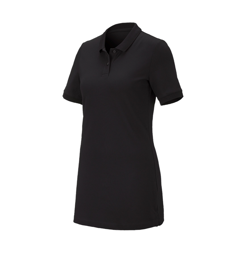 Gardening / Forestry / Farming: e.s. Pique-Polo cotton stretch, ladies', long fit + black 2