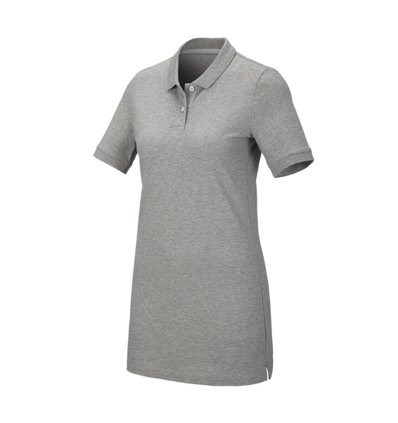 Plumbers / Installers: e.s. Pique-Polo cotton stretch, ladies', long fit + grey melange 2
