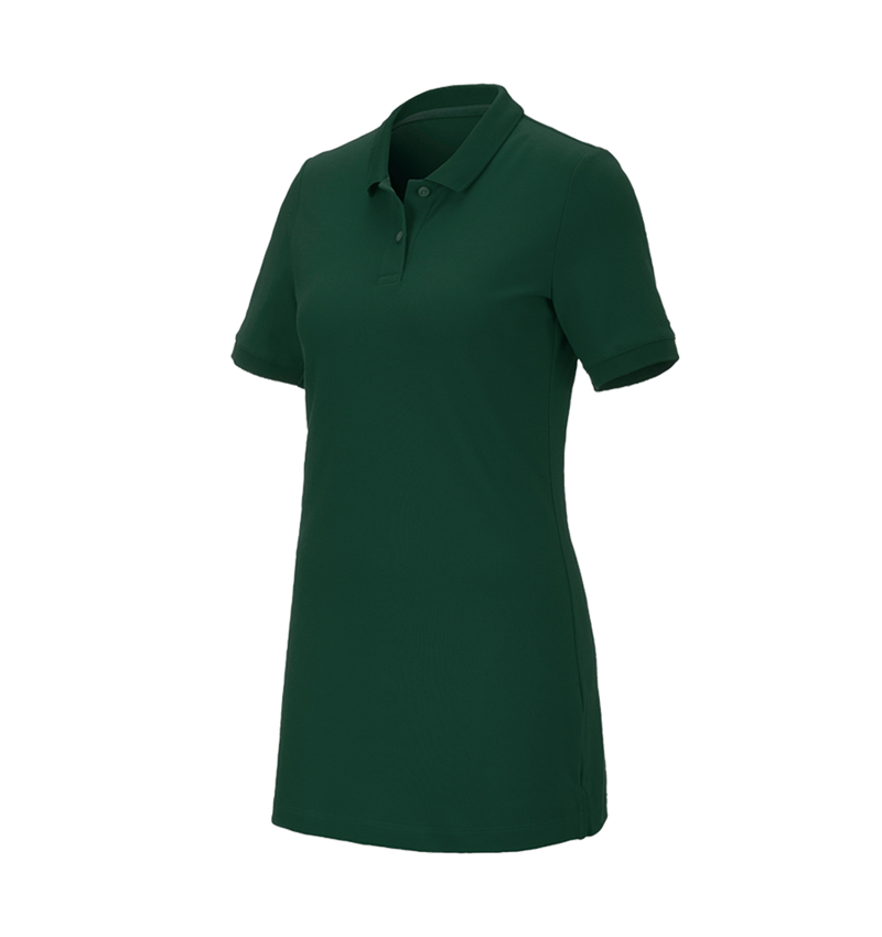 Plumbers / Installers: e.s. Pique-Polo cotton stretch, ladies', long fit + green 2