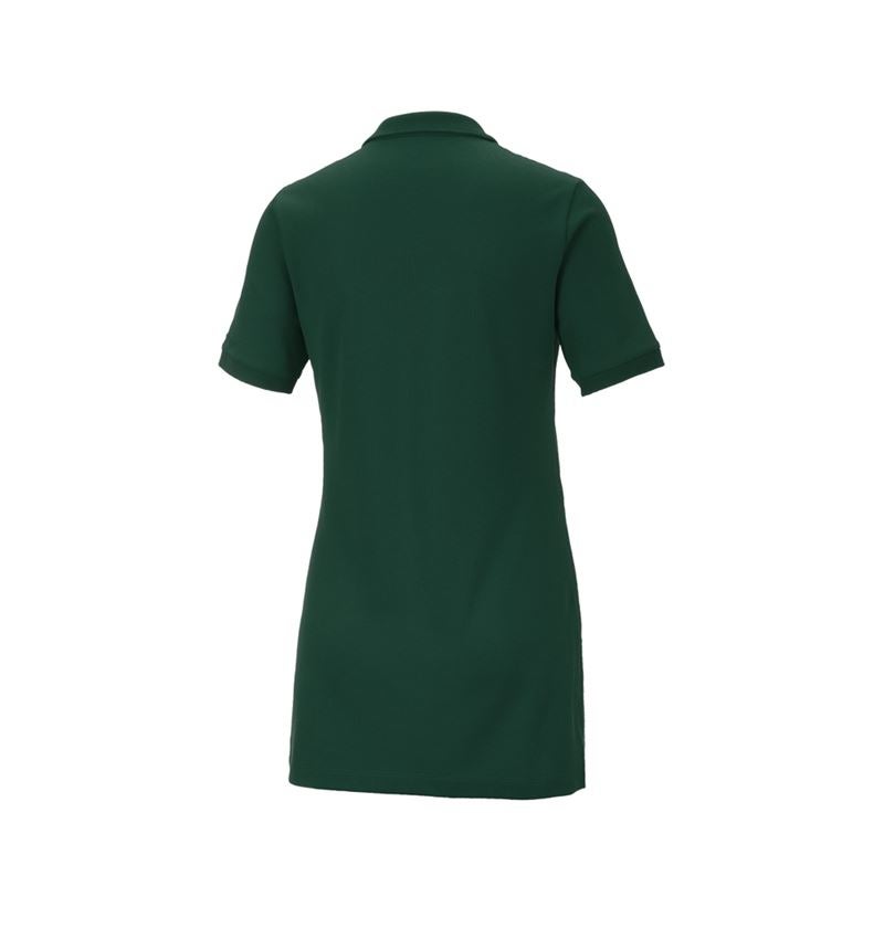 Plumbers / Installers: e.s. Pique-Polo cotton stretch, ladies', long fit + green 3