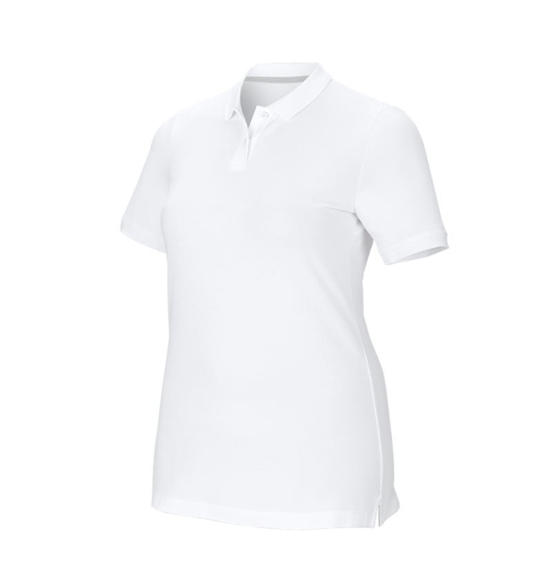 Plumbers / Installers: e.s. Pique-Polo cotton stretch, ladies', plus fit + white 2