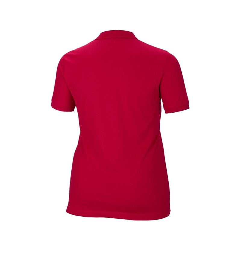 Gardening / Forestry / Farming: e.s. Pique-Polo cotton stretch, ladies', plus fit + fiery red 3