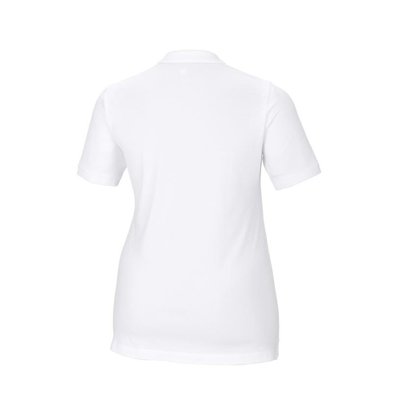 Shirts, Pullover & more: e.s. Pique-Polo cotton stretch, ladies', plus fit + white 3