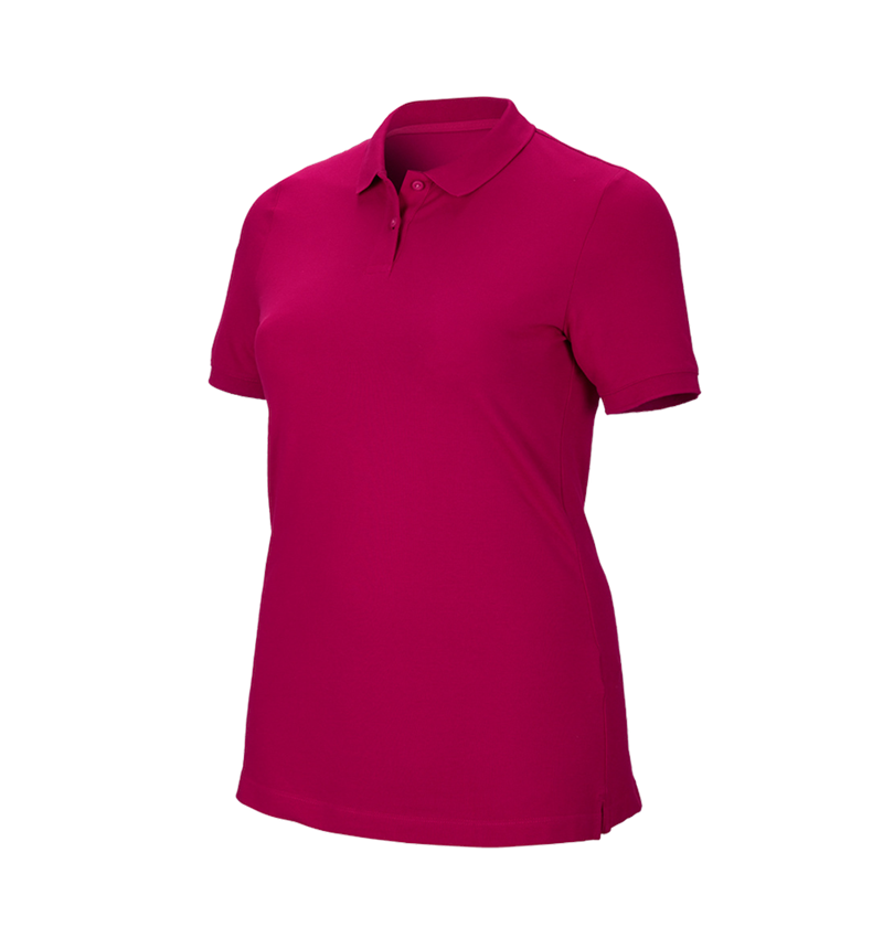 Gardening / Forestry / Farming: e.s. Pique-Polo cotton stretch, ladies', plus fit + berry 2