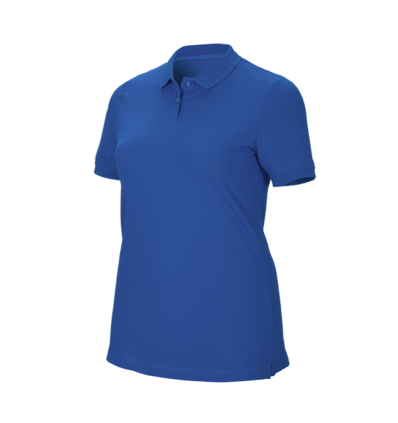 Gardening / Forestry / Farming: e.s. Pique-Polo cotton stretch, ladies', plus fit + gentianblue 2