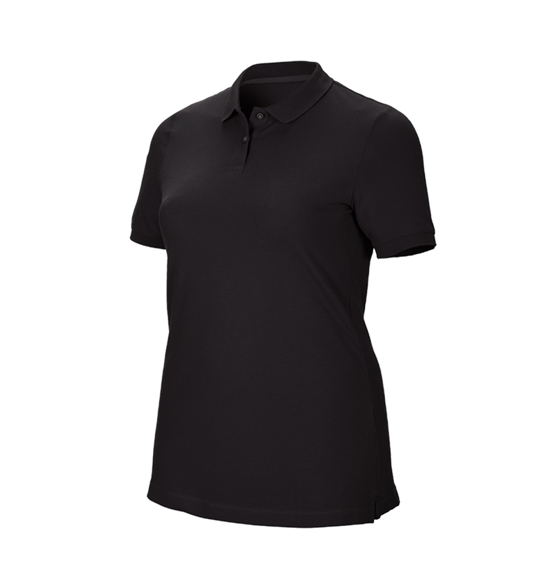 Plumbers / Installers: e.s. Pique-Polo cotton stretch, ladies', plus fit + black 2