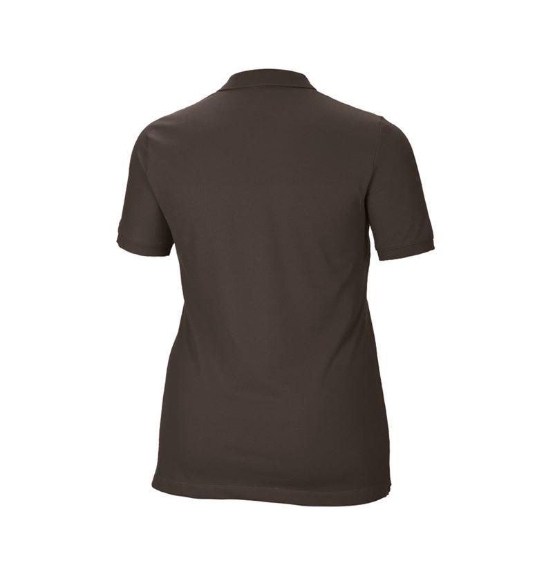Gardening / Forestry / Farming: e.s. Pique-Polo cotton stretch, ladies', plus fit + chestnut 3