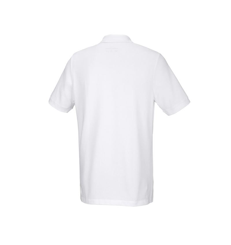 Topics: e.s. Piqué-Polo cotton stretch, long fit + white 3