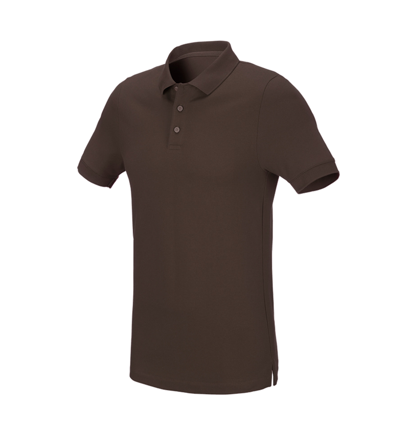 Plumbers / Installers: e.s. Pique-Polo cotton stretch, slim fit + chestnut 2