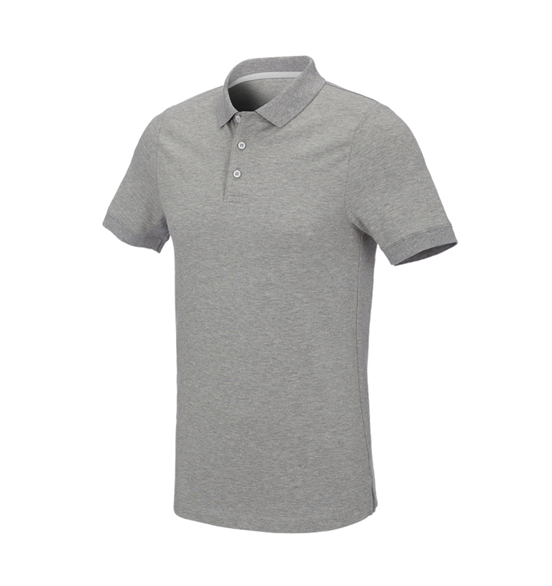 Plumbers / Installers: e.s. Pique-Polo cotton stretch, slim fit + grey melange 2