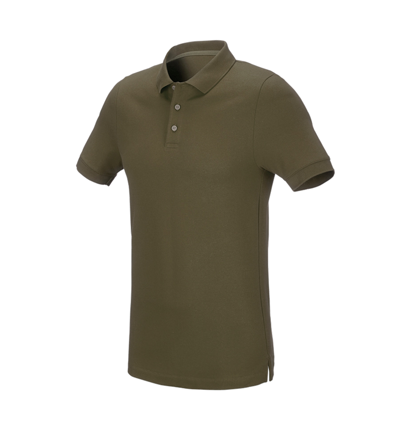 Plumbers / Installers: e.s. Pique-Polo cotton stretch, slim fit + mudgreen 2