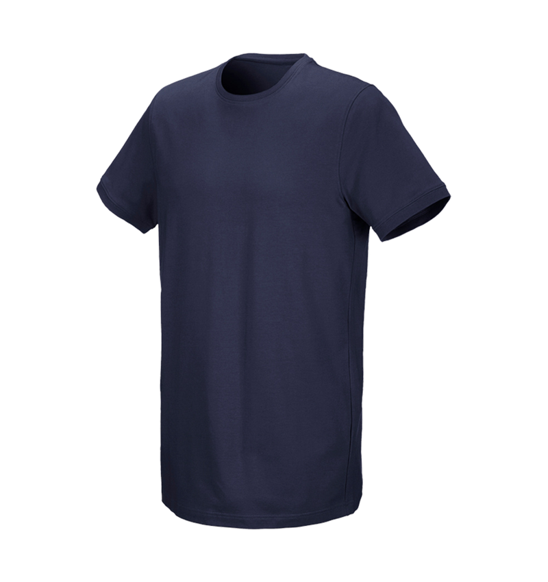 Överdelar: e.s. T-shirt cotton stretch, long fit + mörkblå 2