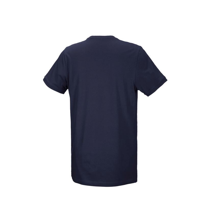 Överdelar: e.s. T-shirt cotton stretch, long fit + mörkblå 3