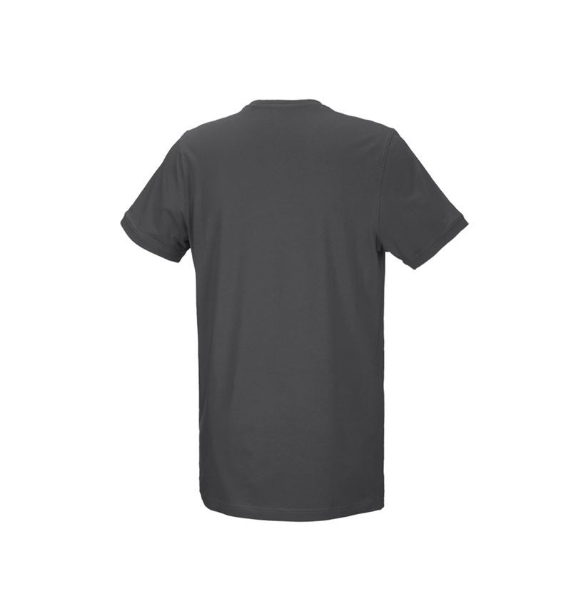 Överdelar: e.s. T-shirt cotton stretch, long fit + antracit 3