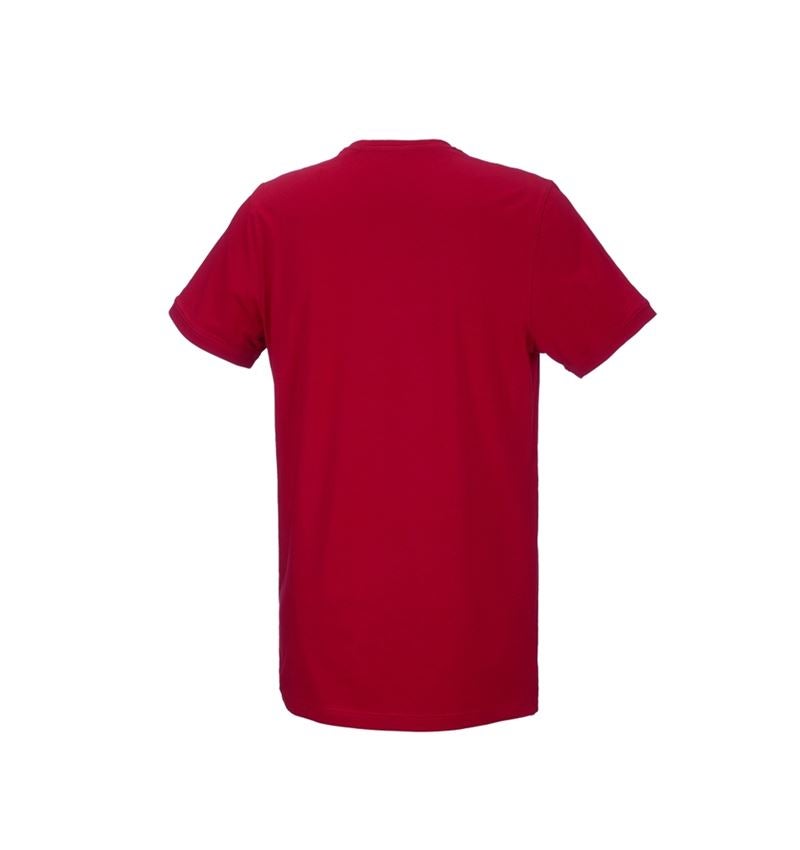 Överdelar: e.s. T-shirt cotton stretch, long fit + eldröd 3