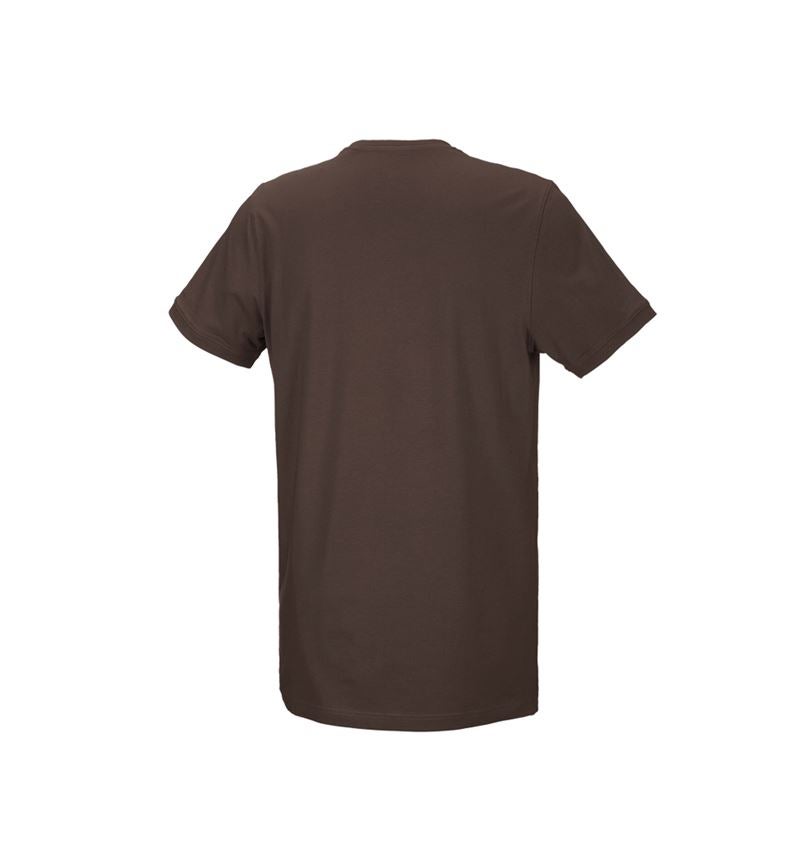 Teman: e.s. T-shirt cotton stretch, long fit + kastanj 3