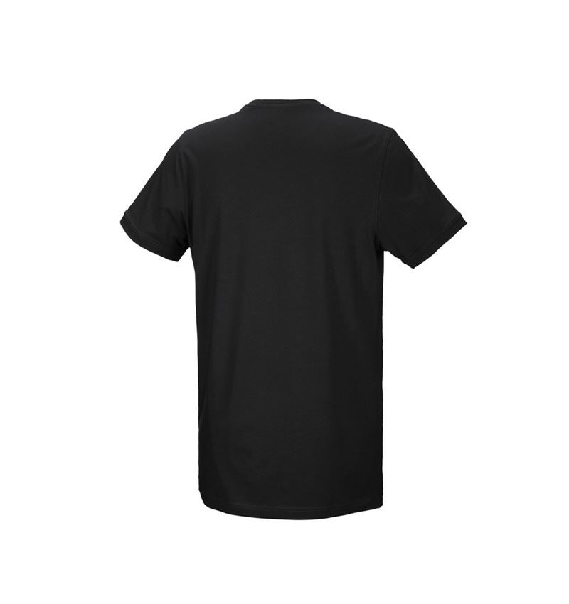 Teman: e.s. T-shirt cotton stretch, long fit + svart 3