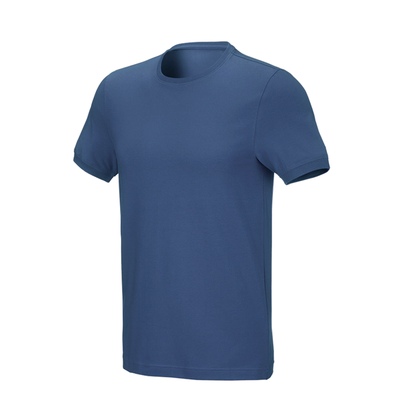 Överdelar: e.s. T-shirt cotton stretch, slim fit + kobolt 2