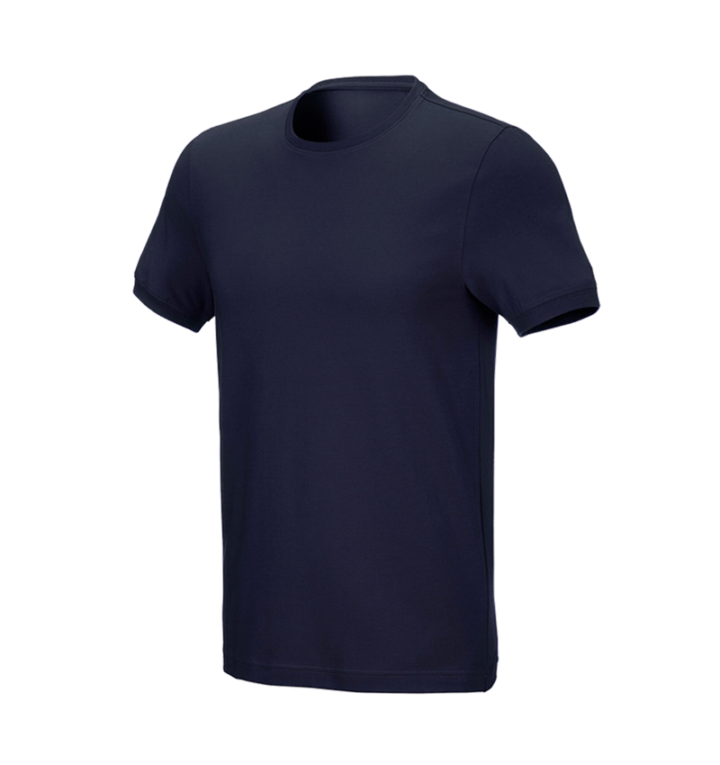 Överdelar: e.s. T-shirt cotton stretch, slim fit + mörkblå 2