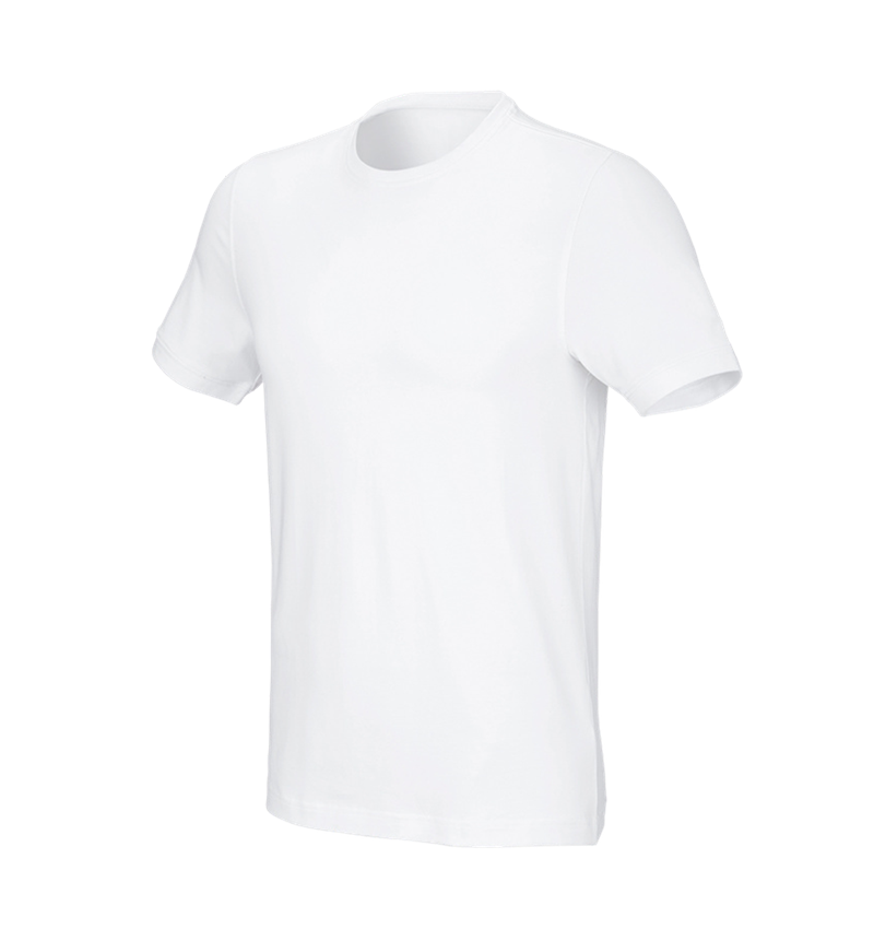 Överdelar: e.s. T-shirt cotton stretch, slim fit + vit 2