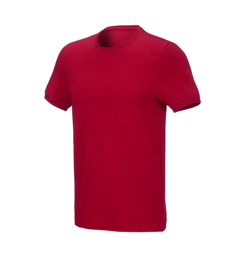 Snickare: e.s. T-shirt cotton stretch, slim fit + eldröd 2