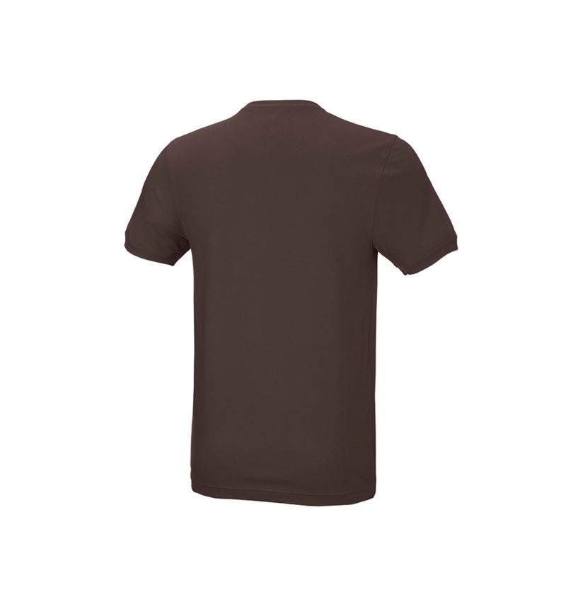 Överdelar: e.s. T-shirt cotton stretch, slim fit + kastanj 3
