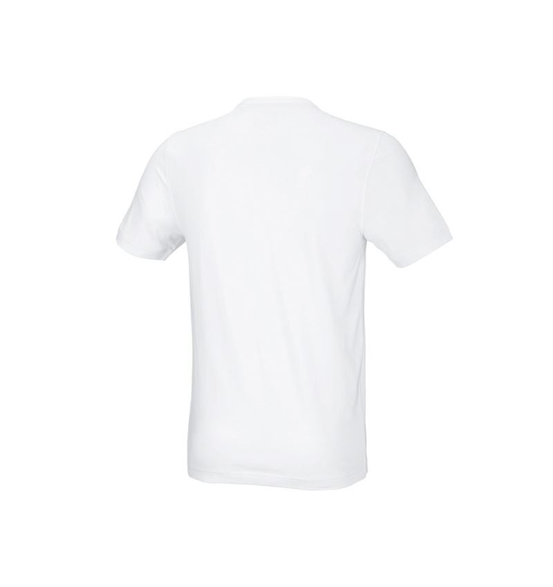Överdelar: e.s. T-shirt cotton stretch, slim fit + vit 3