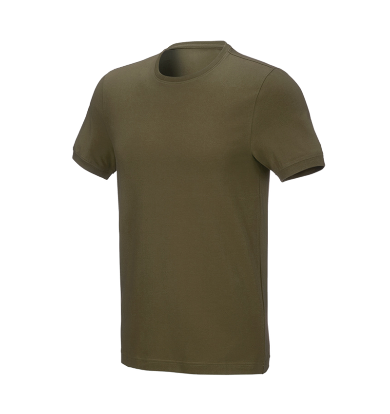 Shirts, Pullover & more: e.s. T-shirt cotton stretch, slim fit + mudgreen 2