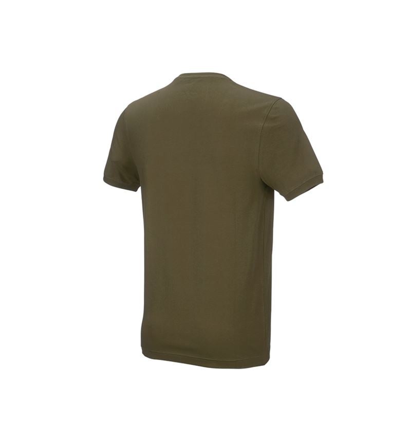 Topics: e.s. T-shirt cotton stretch, slim fit + mudgreen 3