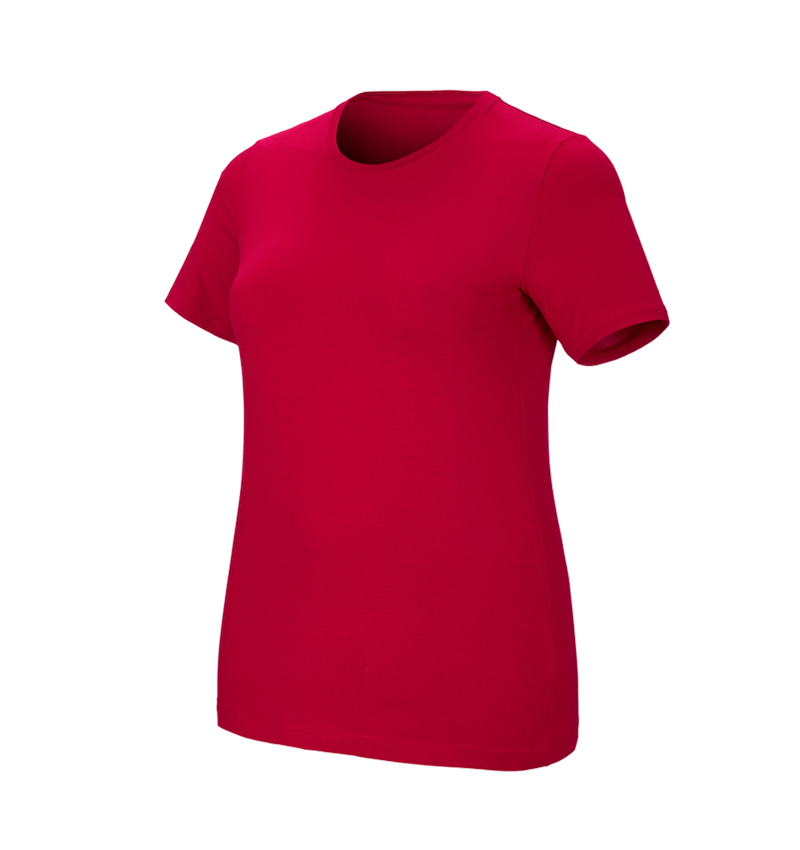 Plumbers / Installers: e.s. T-shirt cotton stretch, ladies', plus fit + fiery red 2