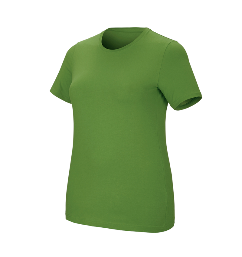 Överdelar: e.s. T-shirt cotton stretch, dam, plus fit + sjögrön 2