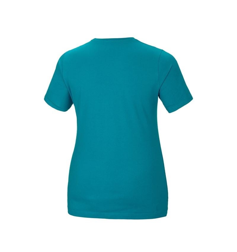 Teman: e.s. T-shirt cotton stretch, dam, plus fit + ocean 3