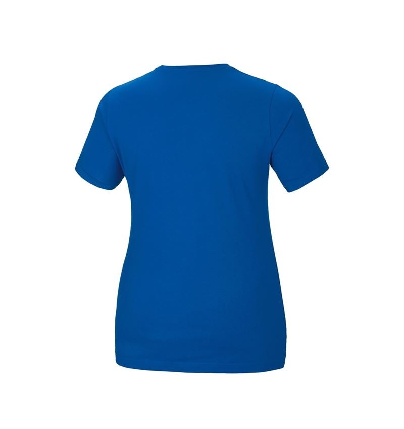 Teman: e.s. T-shirt cotton stretch, dam, plus fit + gentianablå 3