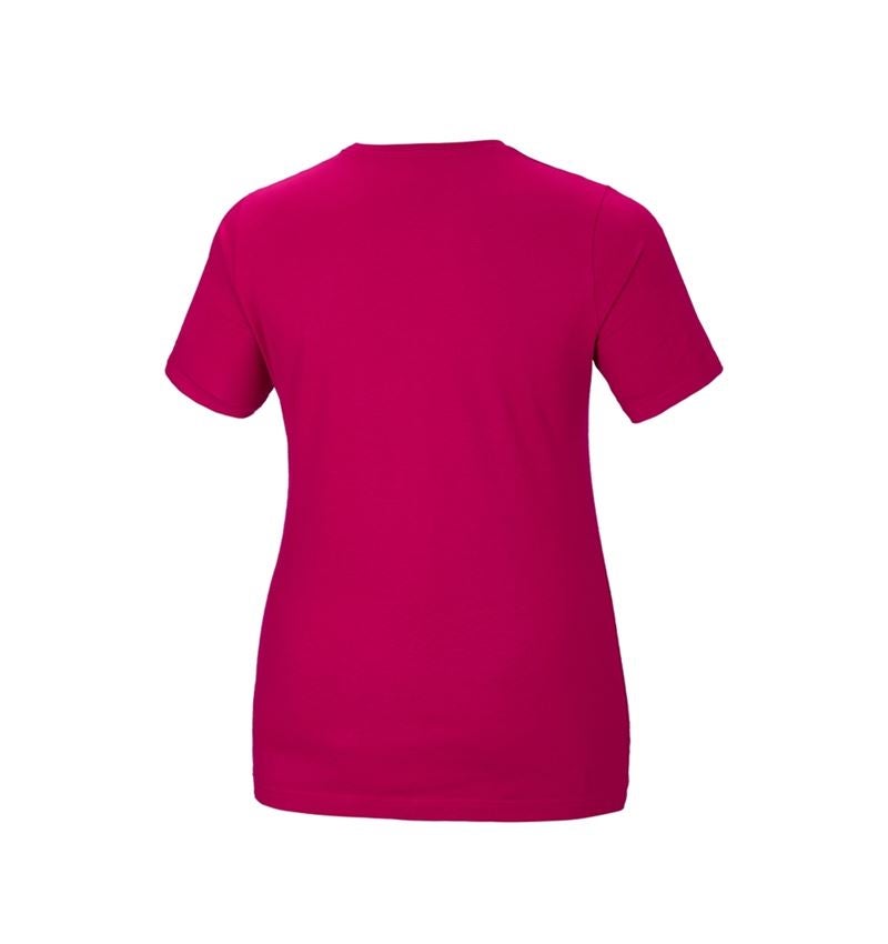 Överdelar: e.s. T-shirt cotton stretch, dam, plus fit + bär 3